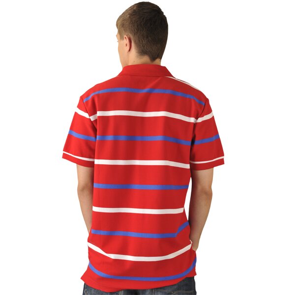 Koszulka polo męska NIKE POLO CLASSIC PIQUE STRIPE 412170631 kolor czerwony