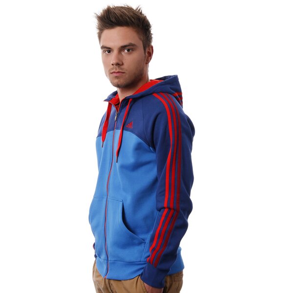 Bluza męska ADIDAS BLUZA   ESS 3S FZHOOD w63060 kolor niebieski