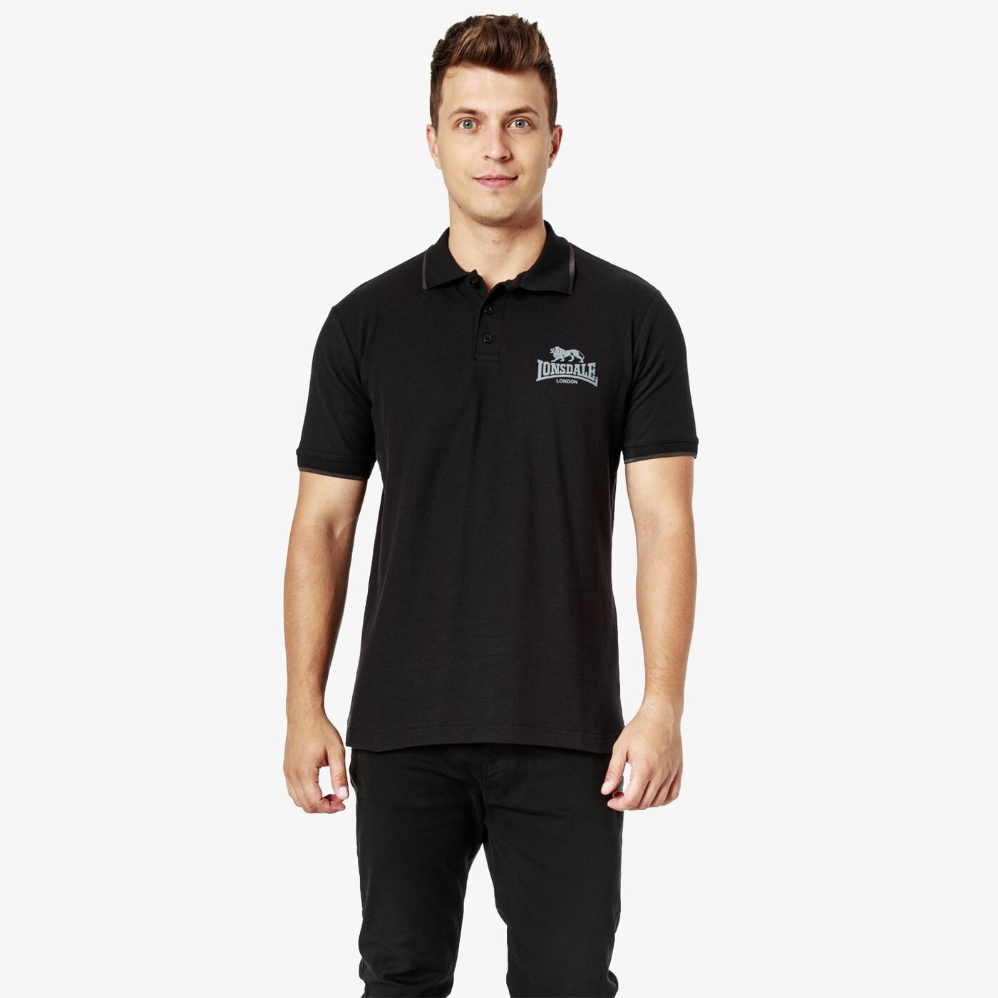 Koszulka polo męska LONSDALE POLO SS DUNTON 1138481000 kolor czarny