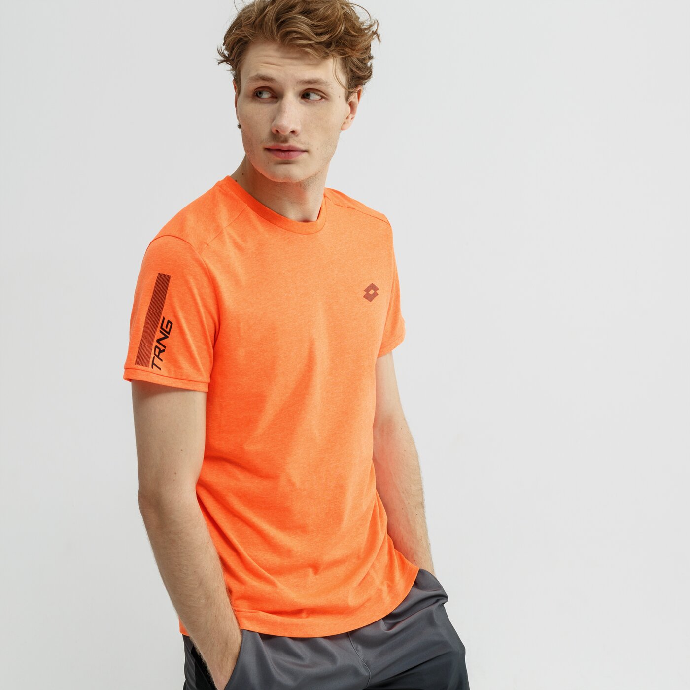 Koszulka męska LOTTO T-SHIRT SS TRNG BS CO 210541-0mg kolor pomarańczowy