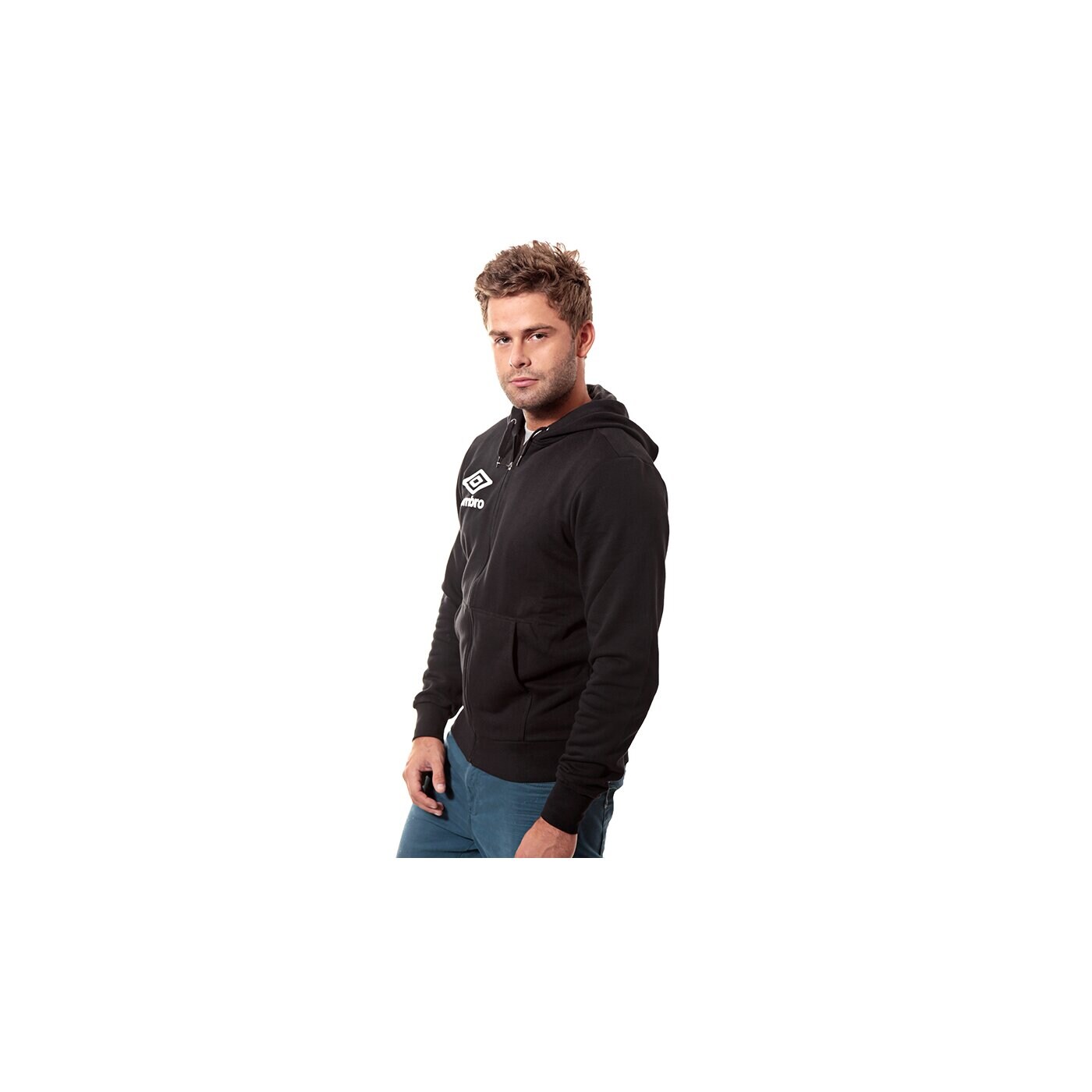 Bluza męska UMBRO BLUZA HOODED FULL ZIP JACKET 62586u060 kolor czarny