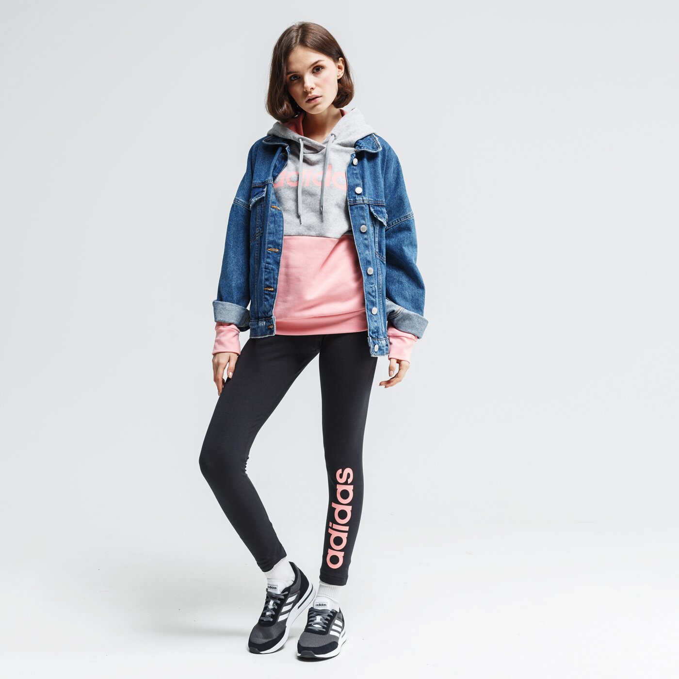 Bluza damska ADIDAS BLUZA Z KAPTUREM W E CB HD SWT fl9208 kolor szary