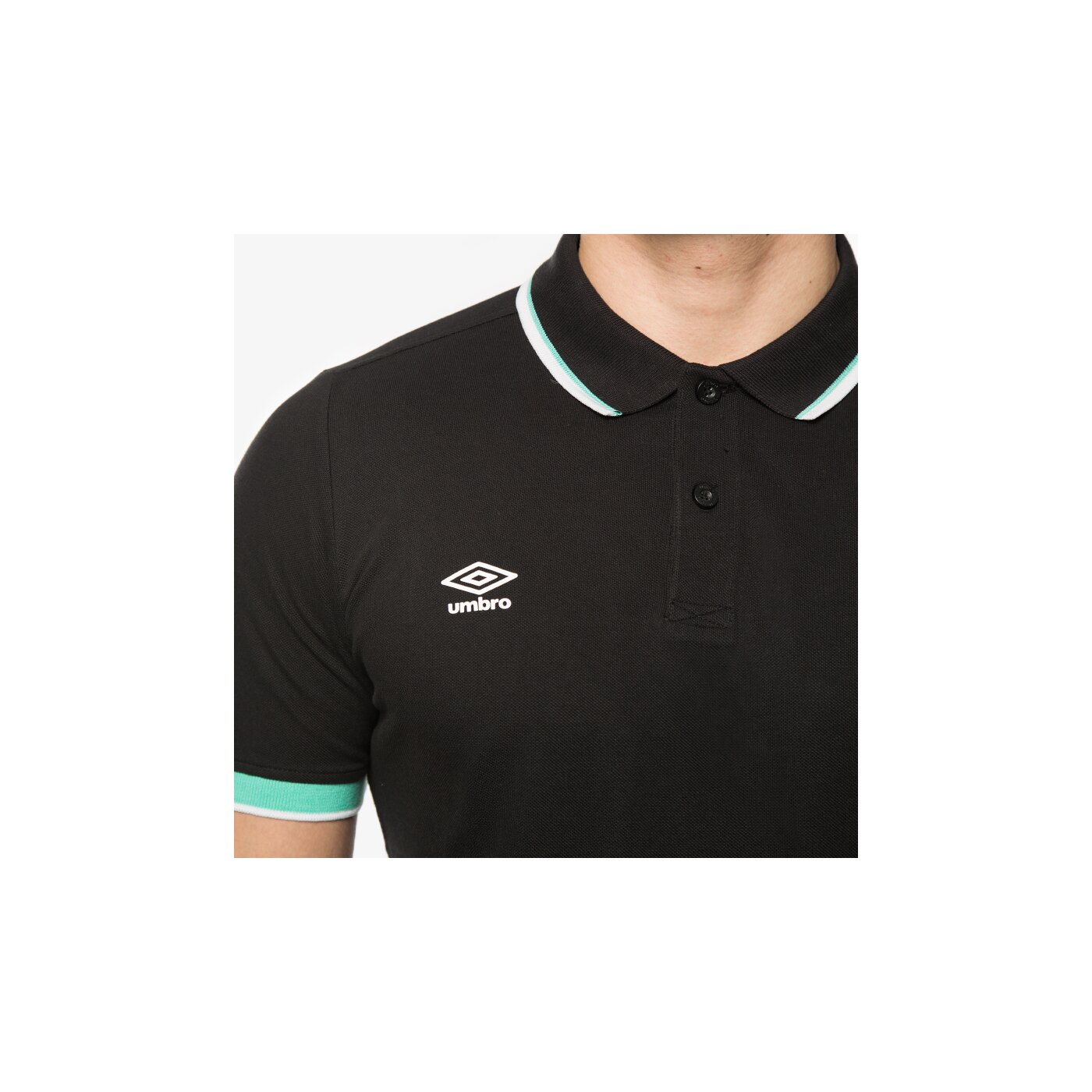 Koszulka polo męska UMBRO POLO TIPPED PIQUE POLO 62589udtq kolor czarny