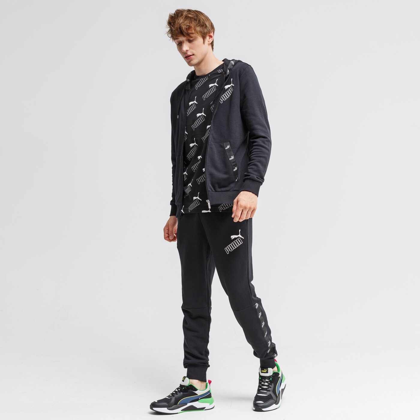 Bluza męska PUMA BLUZA ROZPINANA Z KAPTUREM AMPLIFIED FZ TR 583524 01 kolor czarny