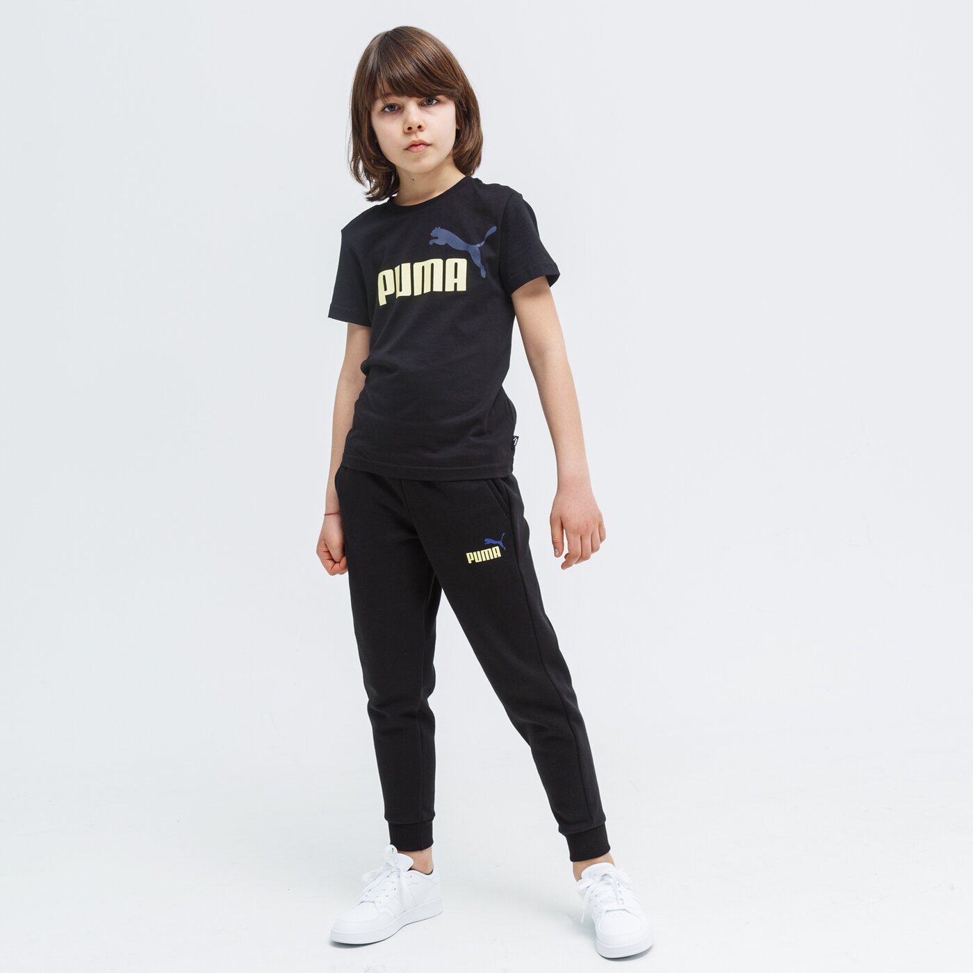 Spodnie dziecięce PUMA SPODNIE ESS 2 COL LOGO FL CL B 586988 01 kolor czarny