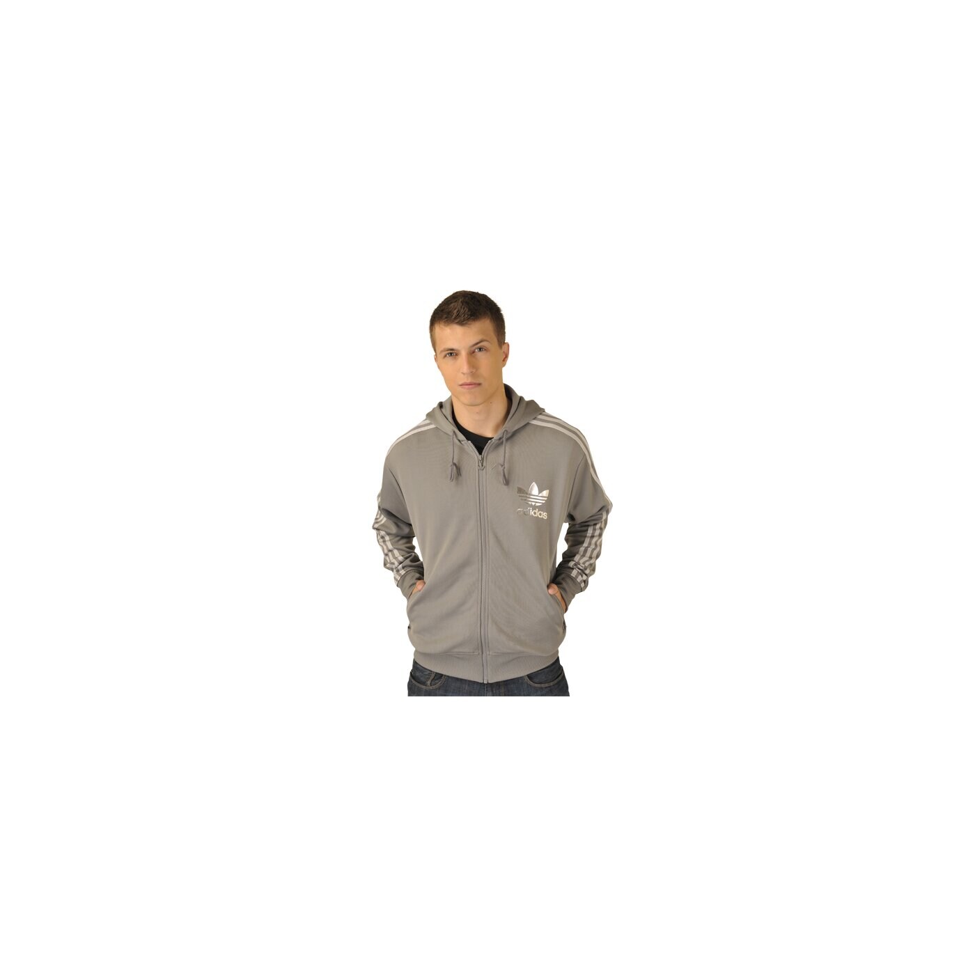 Bluza męska ADIDAS BLUZA   ADI HOODED FLOC v32632 kolor szary
