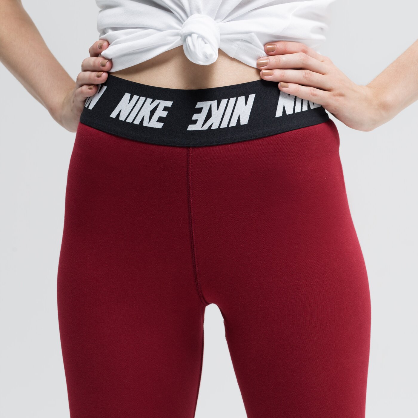 Spodnie dresowe damskie NIKE LEGGINGS W NSW LGGNG CLUB HW ah3362-677 kolor bordowy