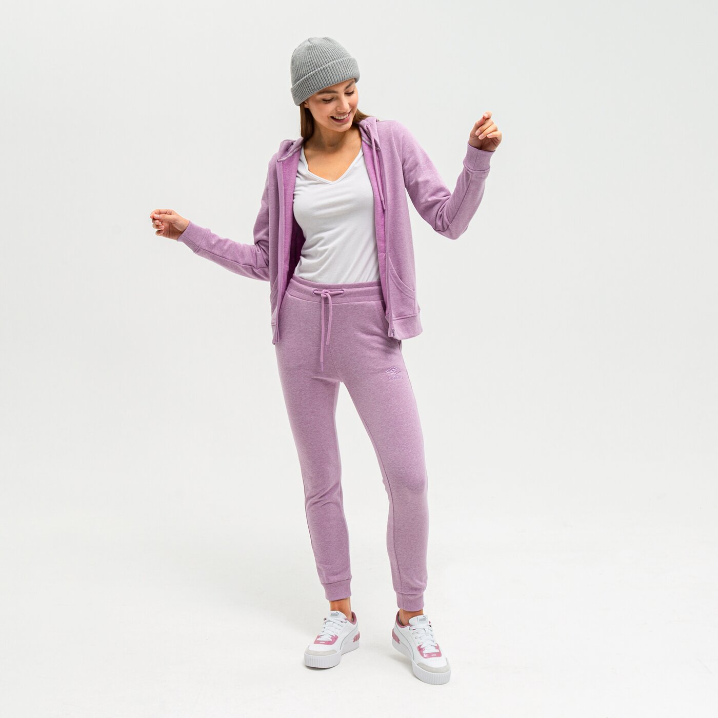 Bluza damska UMBRO BLUZA ROZPINANA Z KAPTUREM LINDI II ul321bld90002 kolor fioletowy