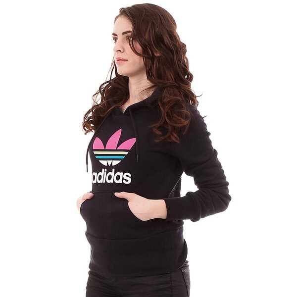 Bluza damska ADIDAS BLUZA TREFOIL HOOD ML z37637 kolor granatowy