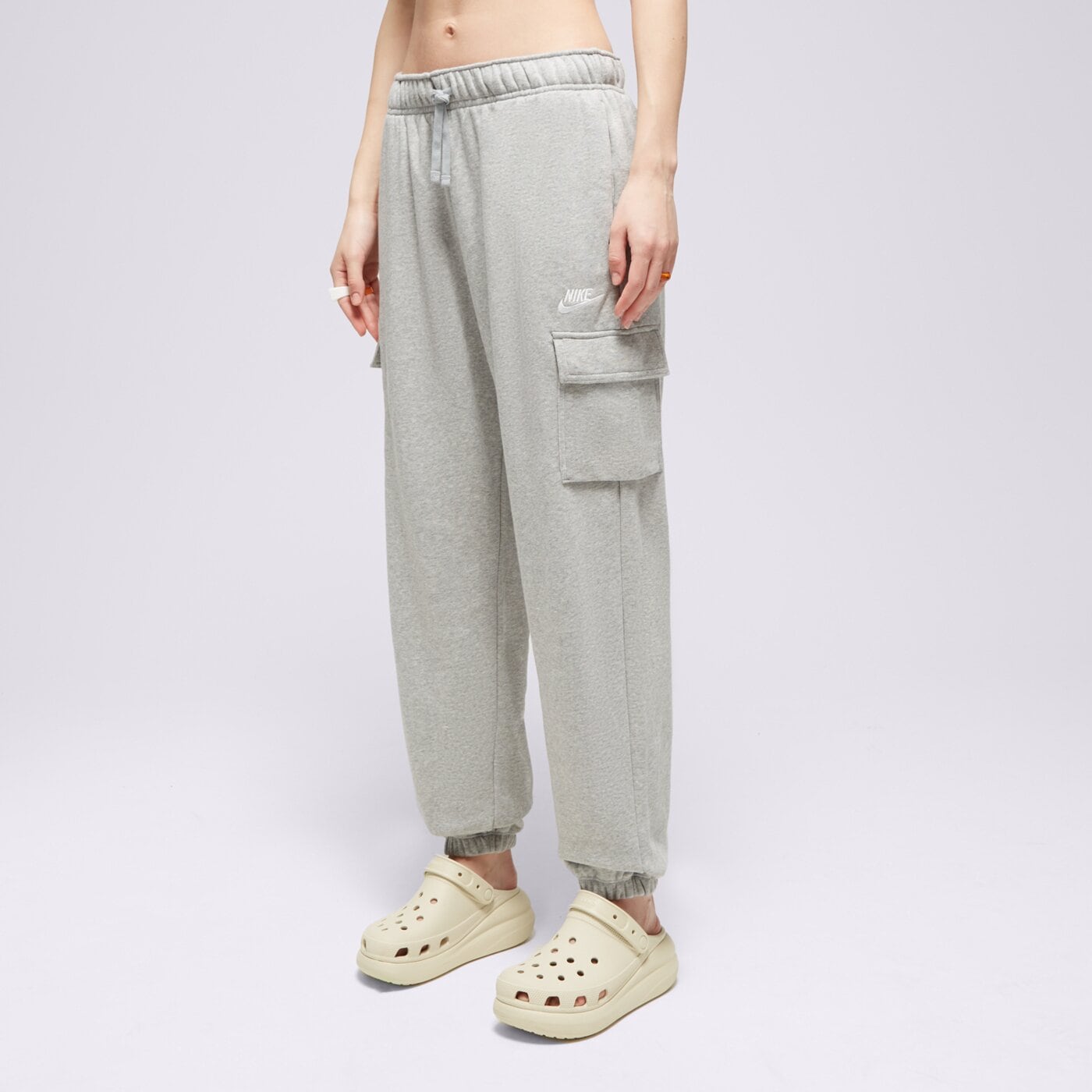 Spodnie dresowe damskie NIKE SPODNIE W NSW CLUB FLC MR PANT CARGO dq5196-063 kolor szary