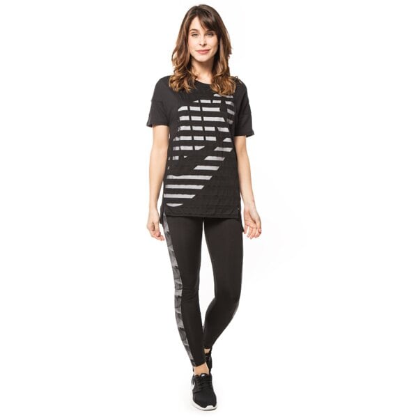 Koszulka damska NIKE T-SHIRT TEE-STRIPE 726080010 kolor czarny