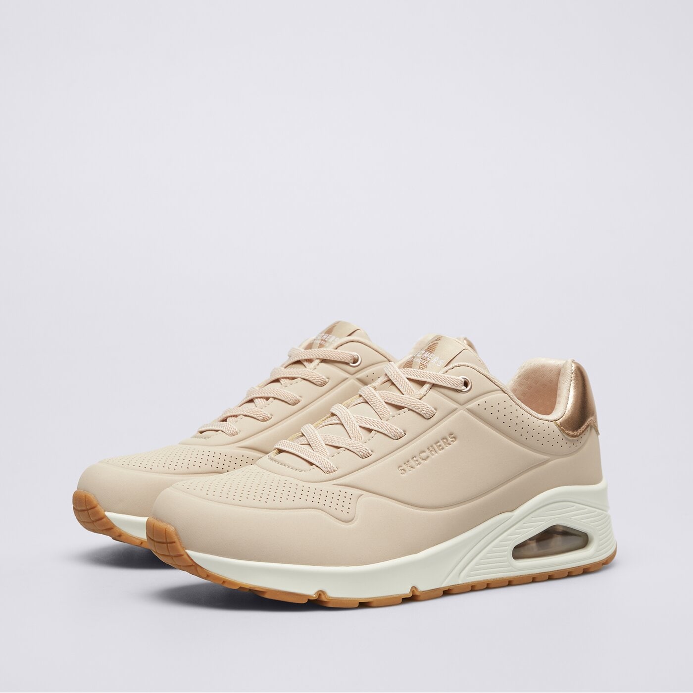 Buty sportowe damskie SKECHERS UNO 155196nat kolor beżowy