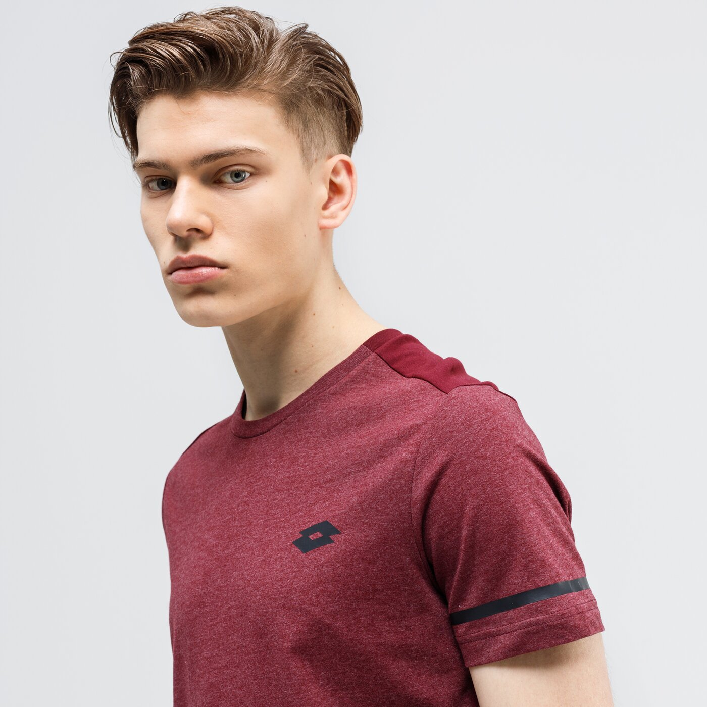 Koszulka męska LOTTO T-SHIRT DINAMICO II MEL CO 212991-03f kolor bordowy