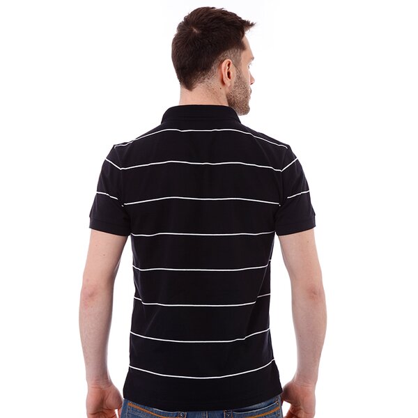 Koszulka polo męska NIKE POLO STRIPE JERSEY POLO 521559010 kolor czarny