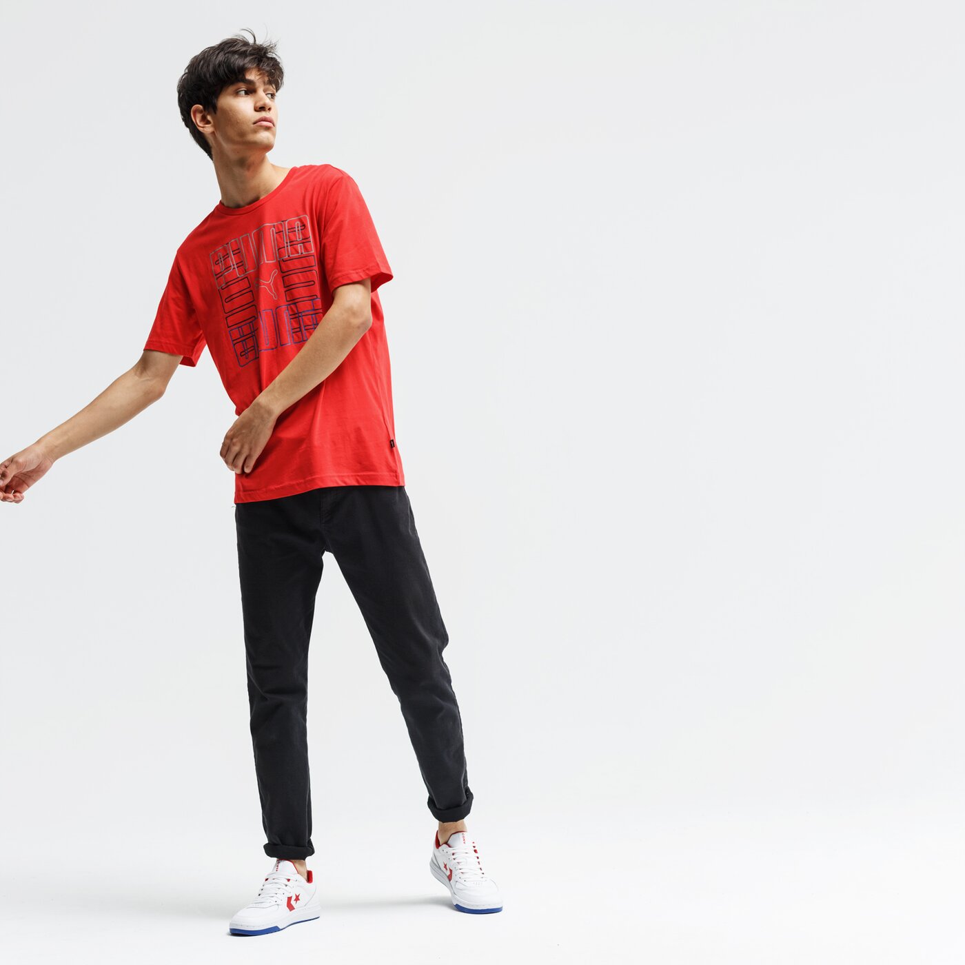 Koszulka męska PUMA T-SHIRT SS PUMA BRAND GRAPHIC 58018911 kolor czerwony