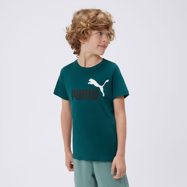 Koszulka dziecięca PUMA T-SHIRT SS ESS+ 2 COL LOGO B 586985 75 kolor zielony