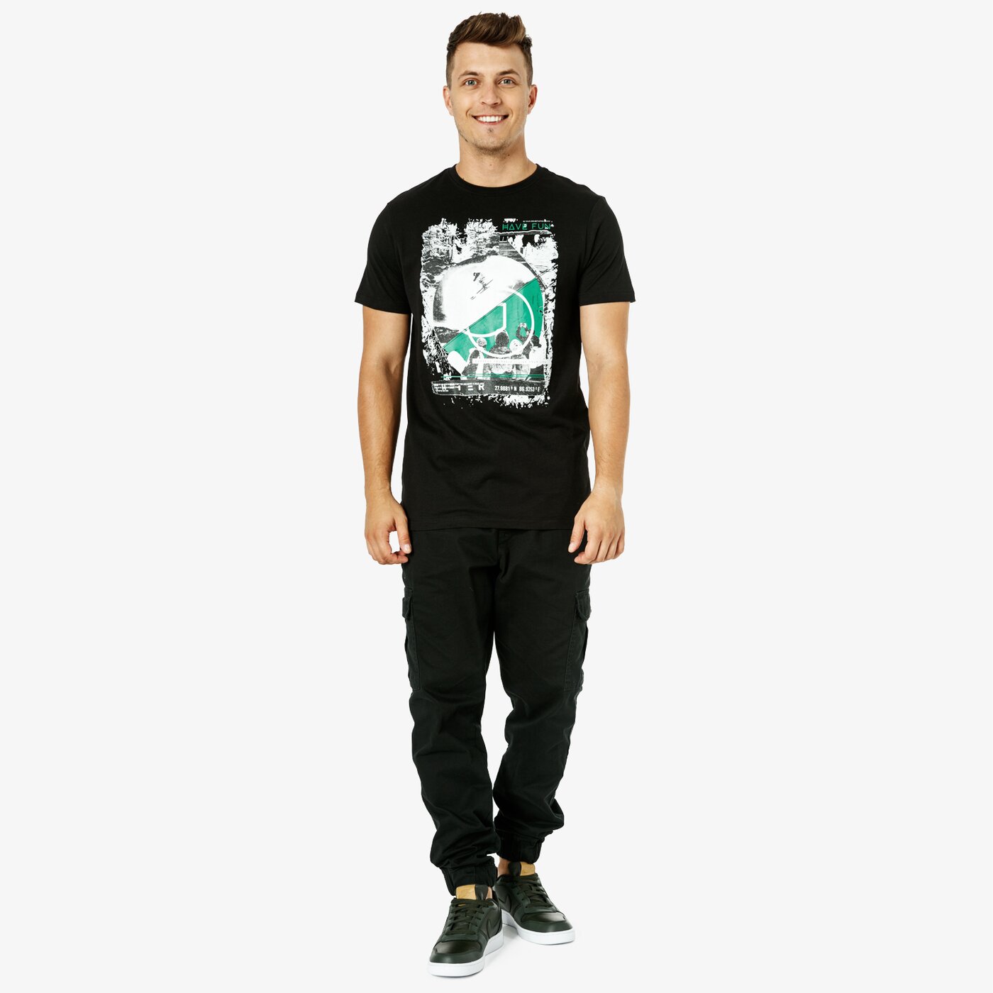 Koszulka męska FEEWEAR T-SHIRT SS WHITEOUT fw38tsm21002 kolor czarny