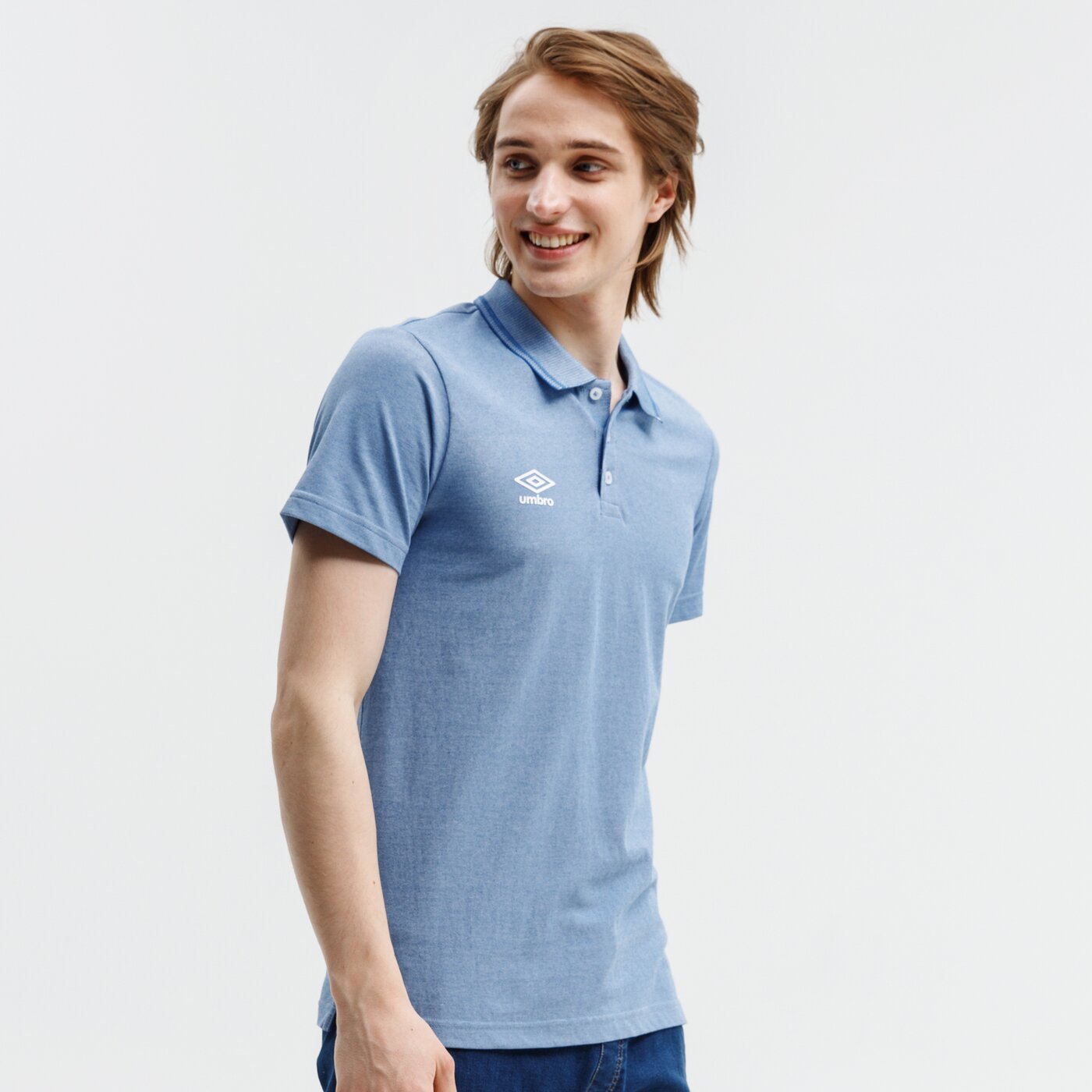 Koszulka polo męska UMBRO POLO CIRO ul121pom01002 kolor niebieski