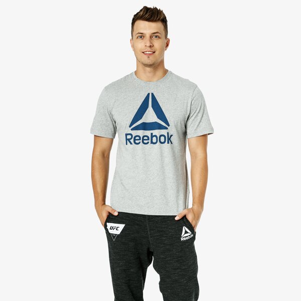 Koszulka męska REEBOK T-SHIRT SS QQR- REEBOK STACKED dh3774 kolor szary