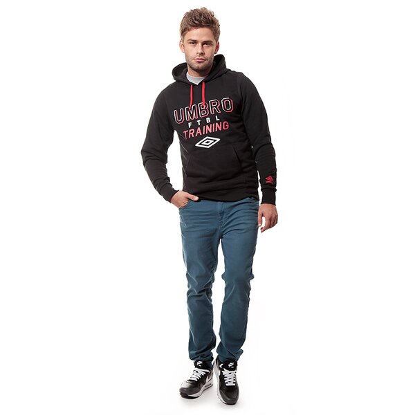 Bluza męska UMBRO BLUZA GRAPHIC FTBL OH HOODED TOP 62608u060 kolor czarny