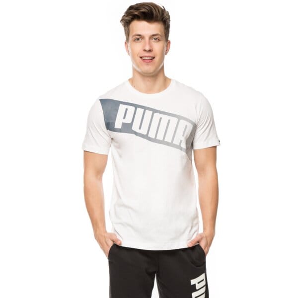Koszulka męska PUMA T-SHIRT FUN BIG LOGO GRAPHIC 83657302 kolor biały