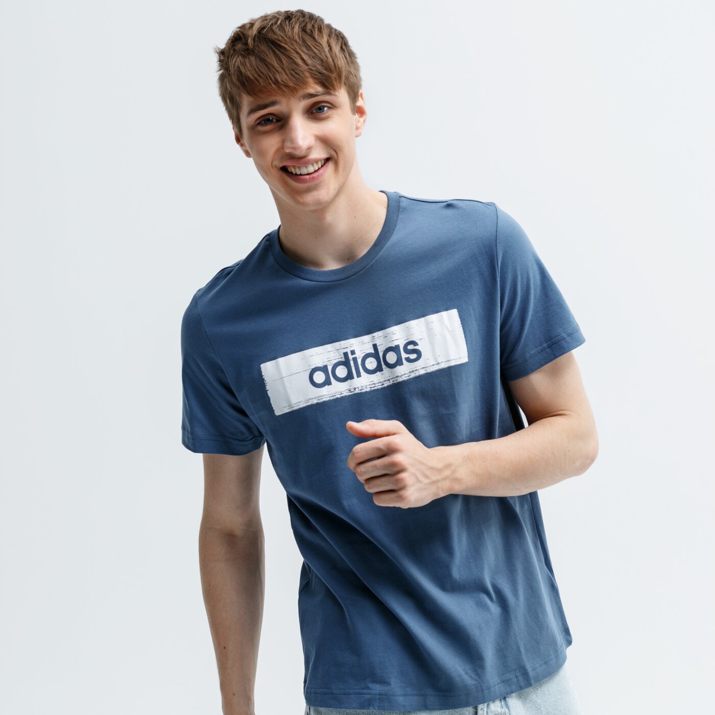 Koszulka męska ADIDAS T-SHIRT SS M BOX GRFX T 2 ei4597 kolor niebieski