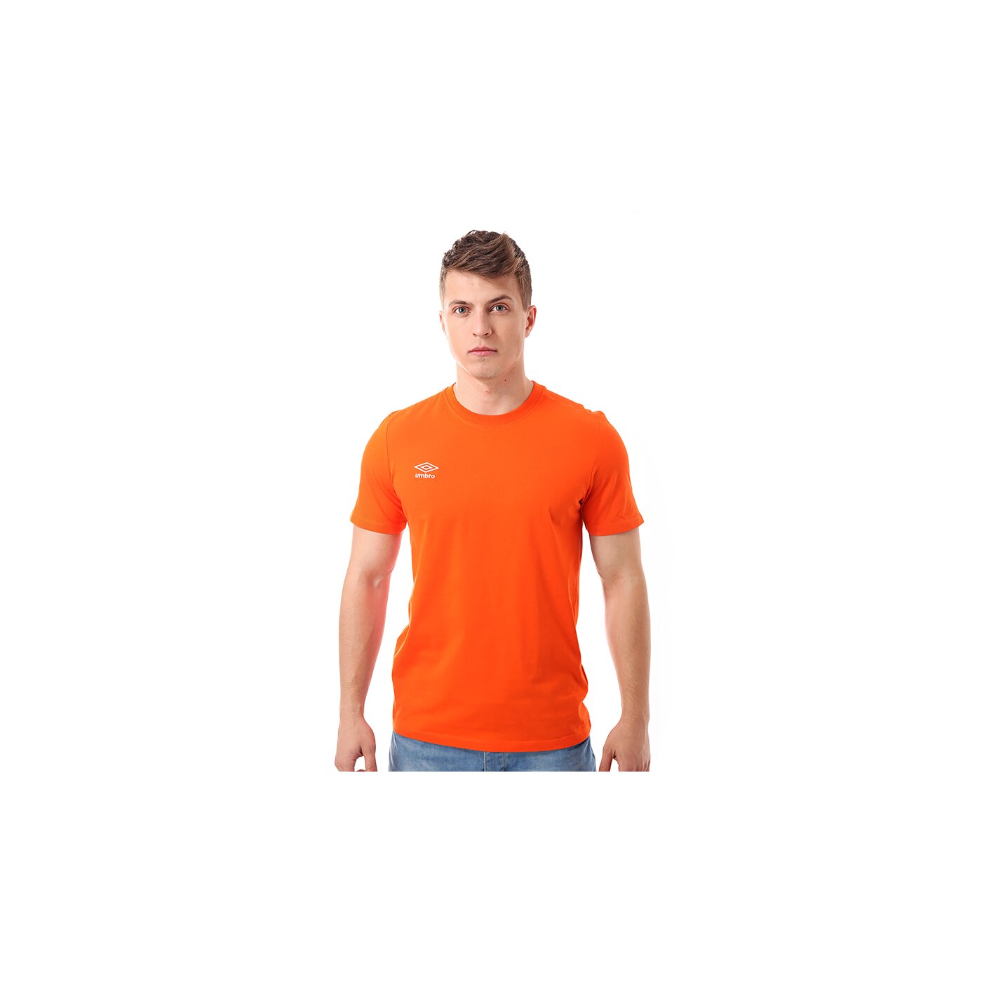 Koszulka męska UMBRO T-SHIRT SMALL LOGO CTN 62293u1f2 kolor pomarańczowy
