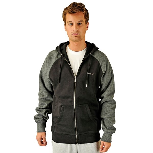 Bluza męska REEBOK POLAR FLEECE FZ HOODY BLACK w05752 kolor czarny