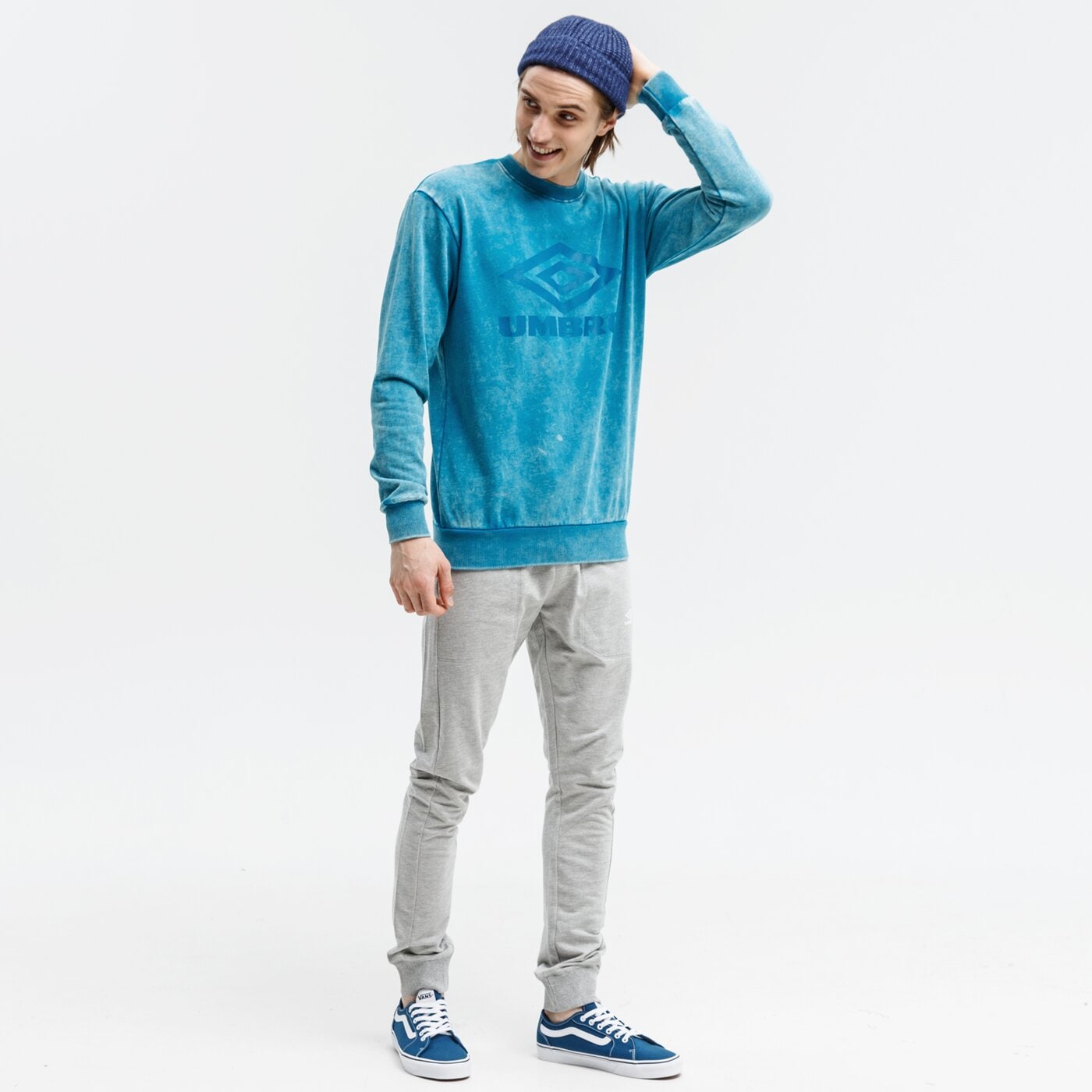 Bluza męska UMBRO BLUZA LARGE LOGO 65857u-h4r kolor niebieski