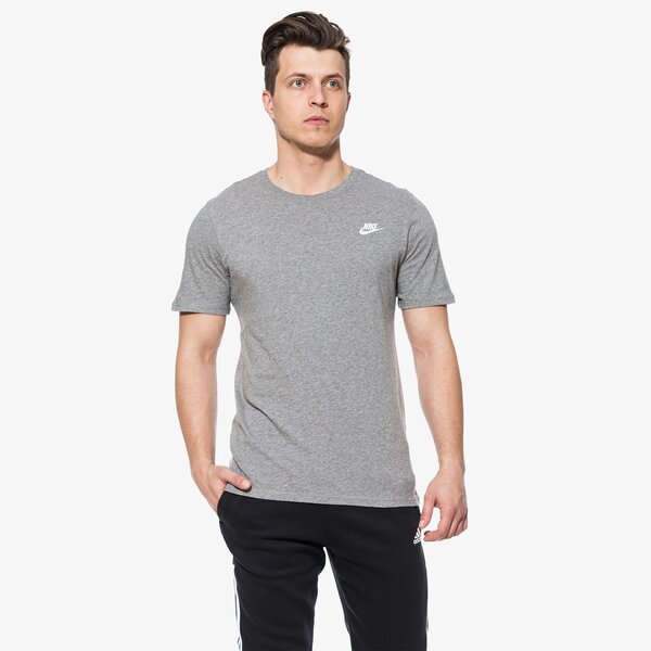 Koszulka męska NIKE T-SHIRT SS M NSW TEE CLUB EMBRD FTRA 827021-091 kolor szary