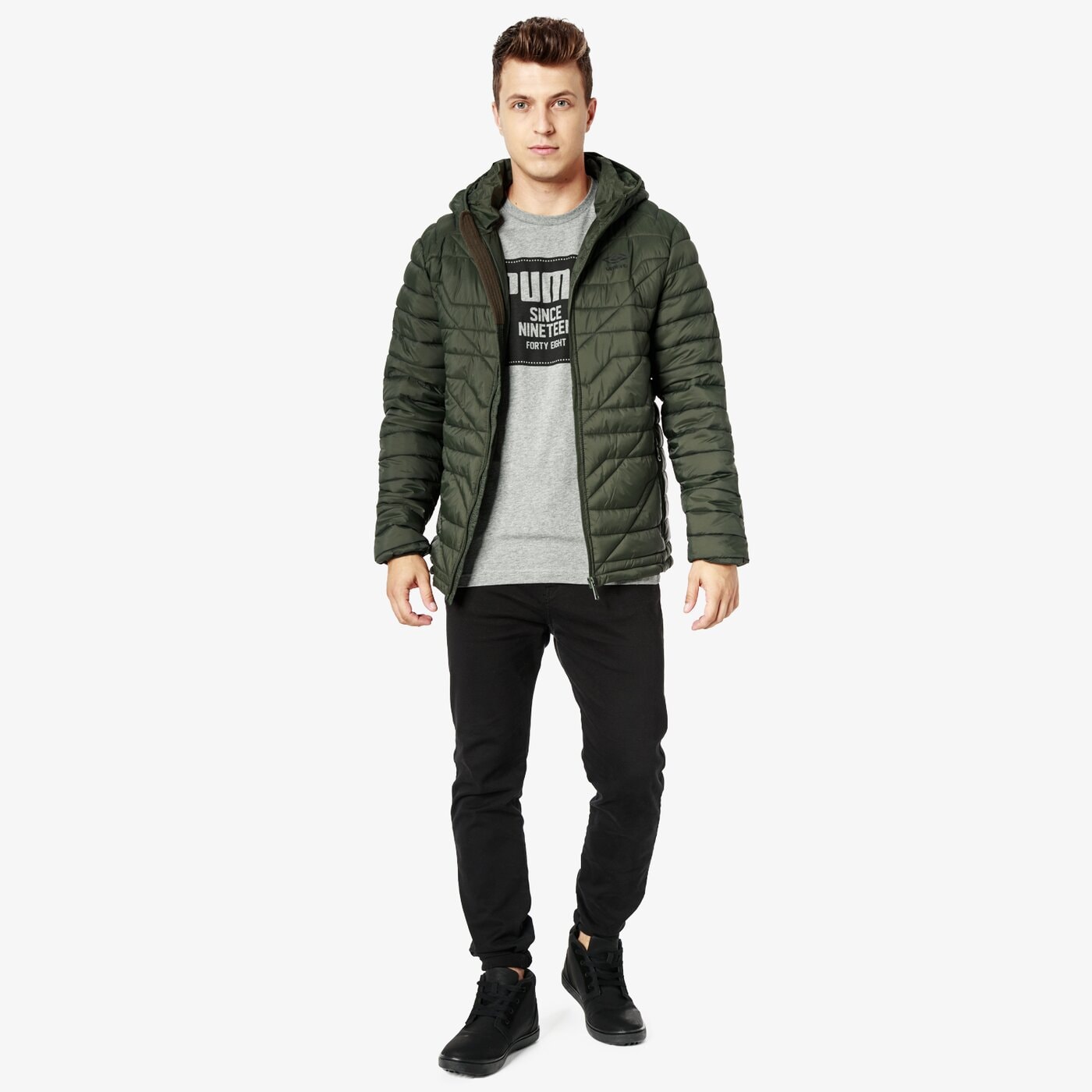 Koszulka męska PUMA T-SHIRT SS REBEL BLOCK BASIC 85239503 kolor szary