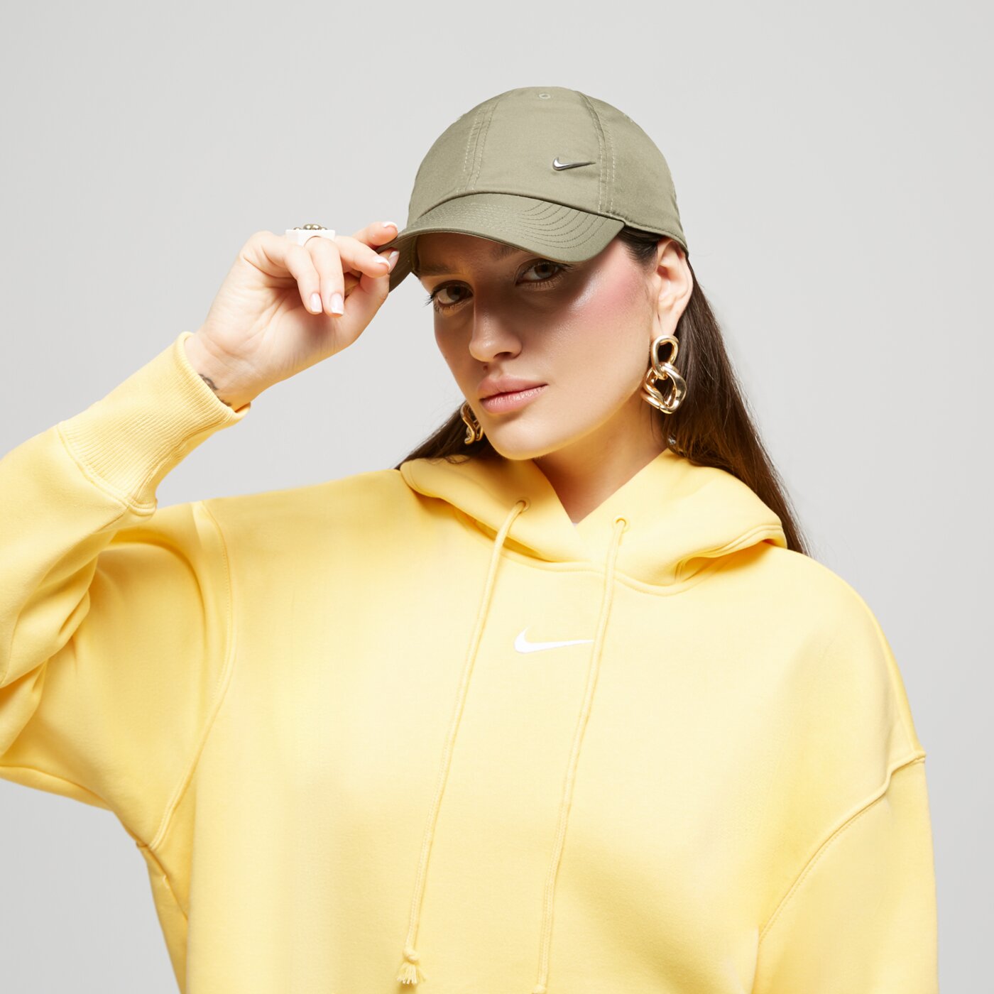 Czapka z daszkiem damska NIKE CZAPKA UNISEX SPORTSWEAR HERITAGE86 943092-222 kolor khaki