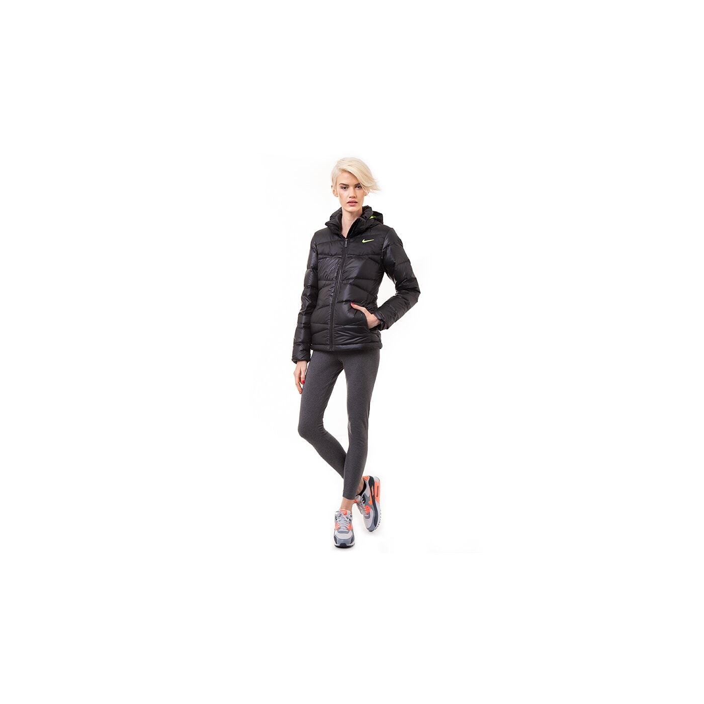 Kurtka zimowa damska NIKE KURTKA ALLIANCE JKT - 550 HOODED 626977010 kolor czarny