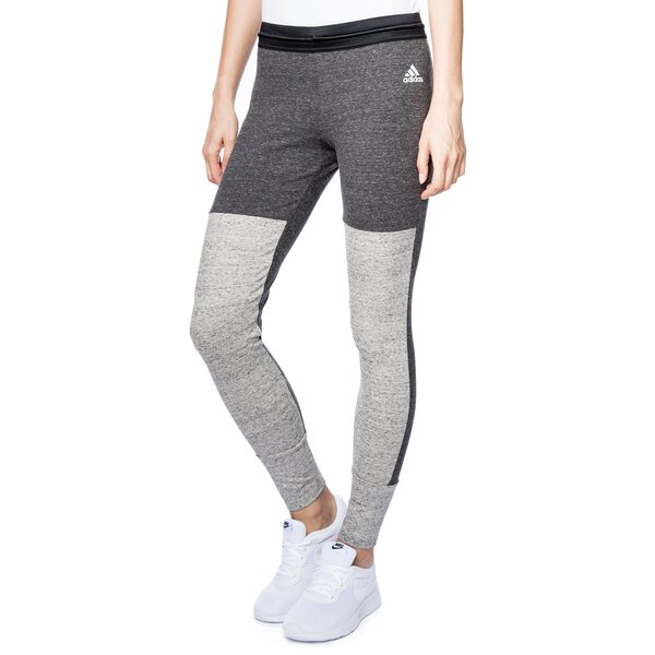 Spodnie dresowe damskie ADIDAS SPODNIE TRI-BLEND TIGHT ay0185 kolor szary