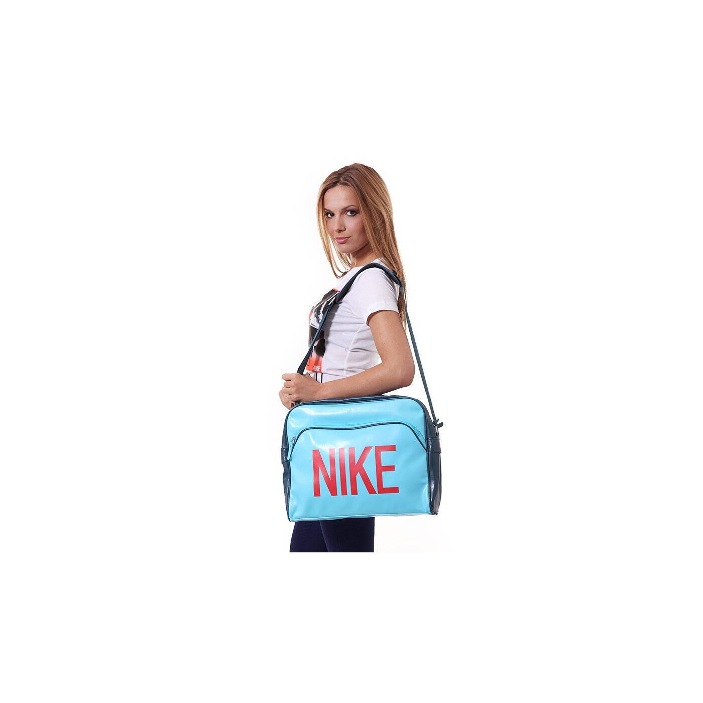 Torba sportowa damska NIKE TORBA HERITAGE AD TRACK BAG ba4358326 kolor niebieski