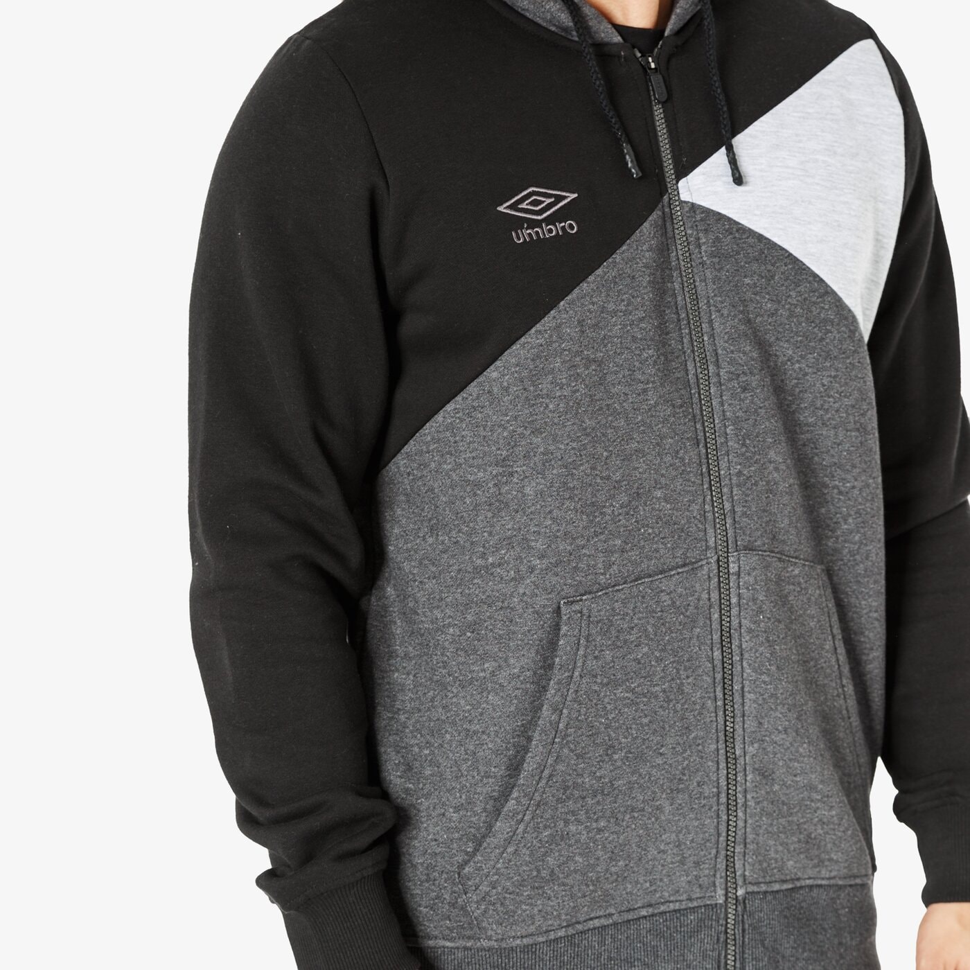 Bluza męska UMBRO BLUZA CUT AND SEW FZ HOODY 65130u-1al kolor szary