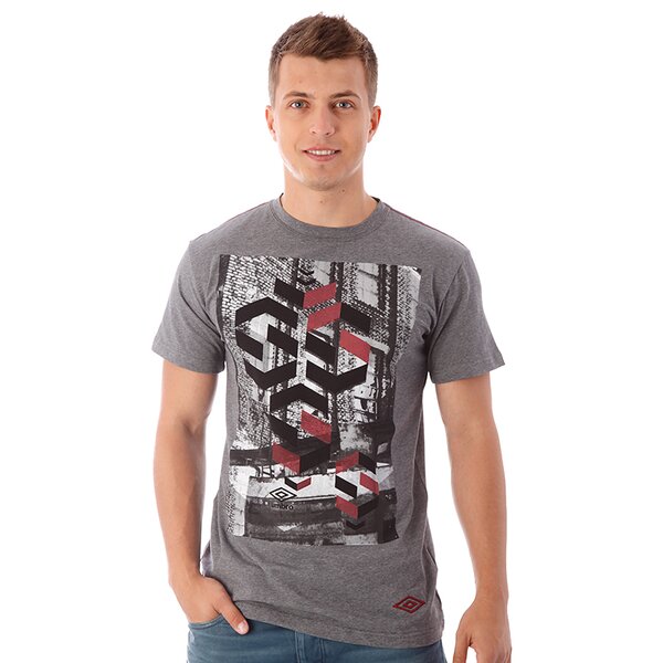 Koszulka męska UMBRO T-SHIRT MAKAN ul33tsm11434 kolor szary