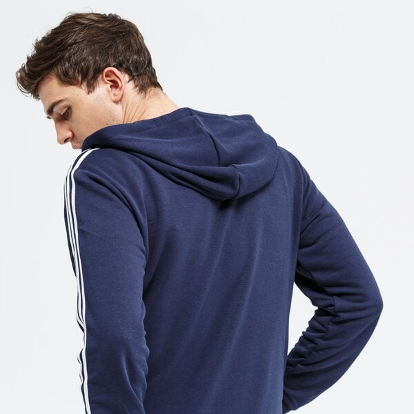Bluza męska ADIDAS BLUZA ROZPINANA Z KAPTUREM E 3S FZ FT du0471 kolor granatowy