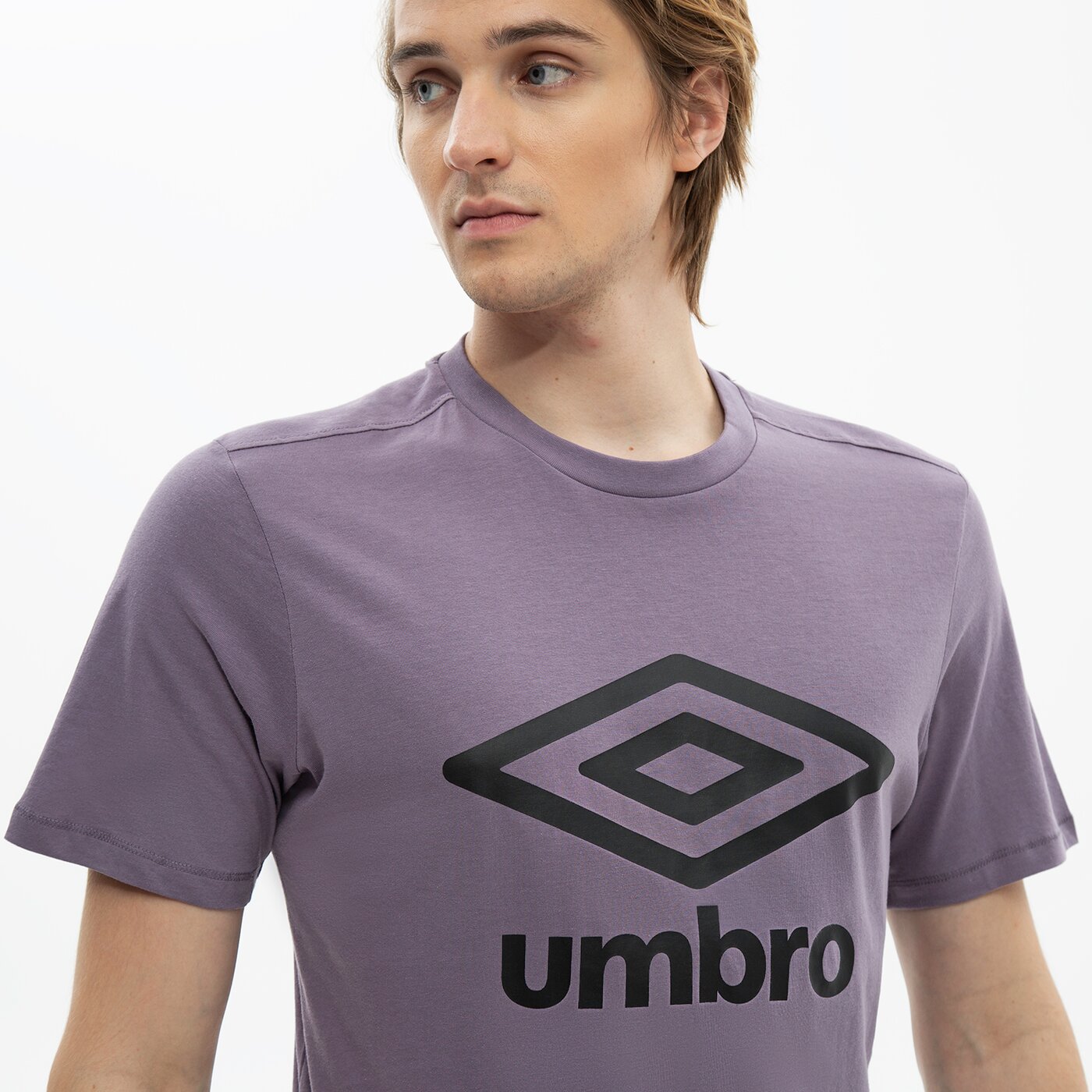 Koszulka męska UMBRO T-SHIRT FW LARGE LOGO COTTON 65352u-lc2 kolor fioletowy