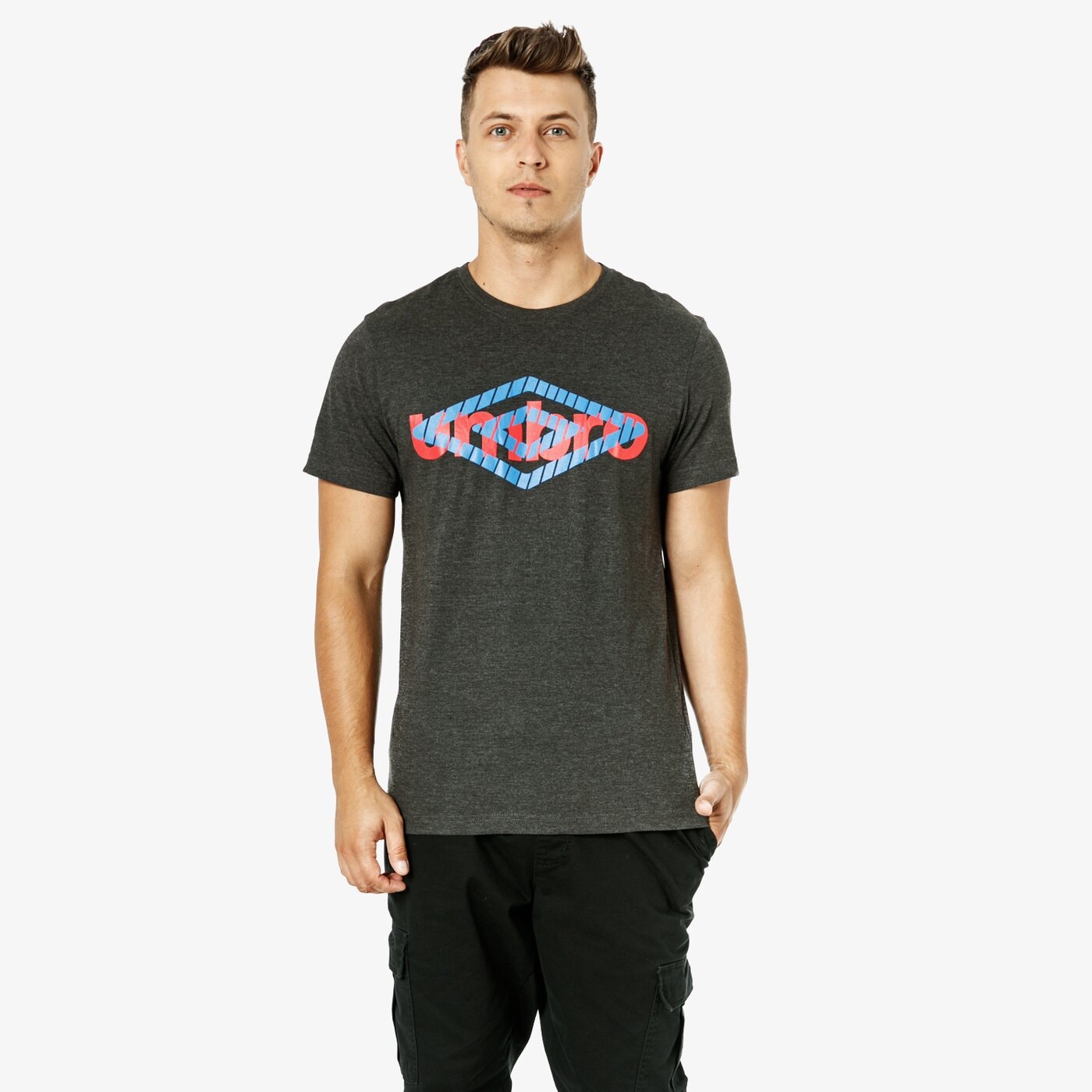 Koszulka męska UMBRO T-SHIRT SS HEFTY ul38tsm41001 kolor szary