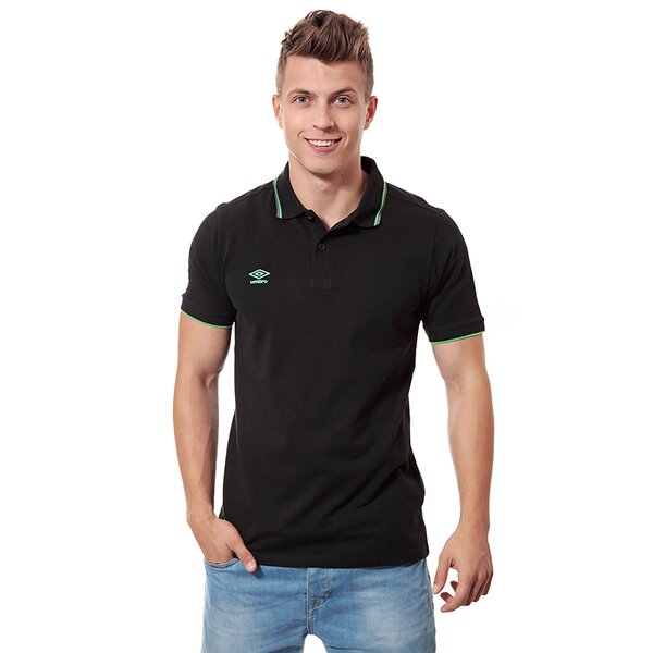 Koszulka polo męska UMBRO POLO TIPPED PIQUE 62589ucp6 kolor czarny