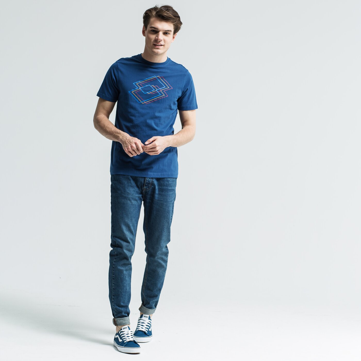 Koszulka męska LOTTO T-SHIRT SS LECCE lo19tsm19001 kolor granatowy