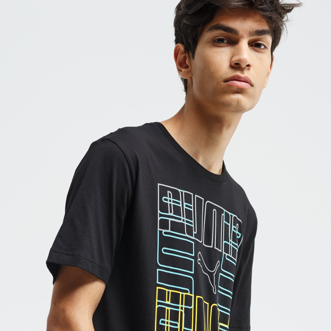 Koszulka męska PUMA T-SHIRT SS PUMA GRAPHIC 58018901 kolor czarny
