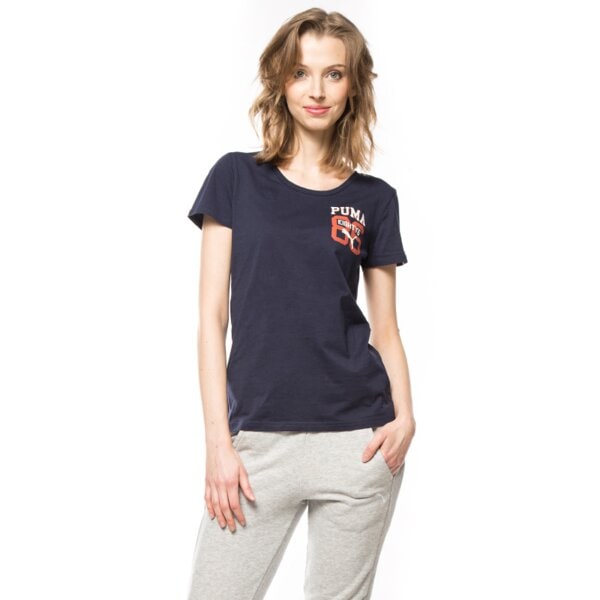Koszulka damska PUMA T-SHIRT STYLE ATHL TEE 83639536 kolor granatowy