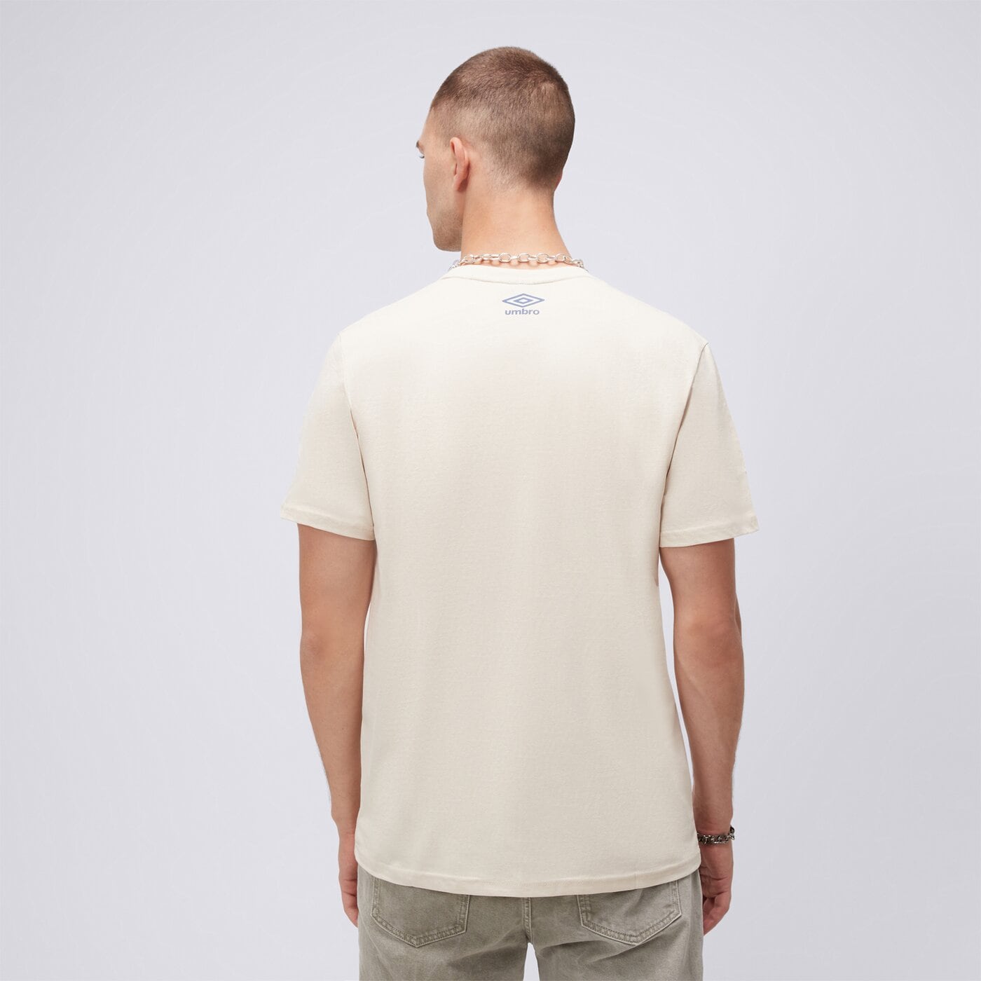 Koszulka męska UMBRO T-SHIRT ESS DOUBLE LOGO ul125tsm04001 kolor beżowy