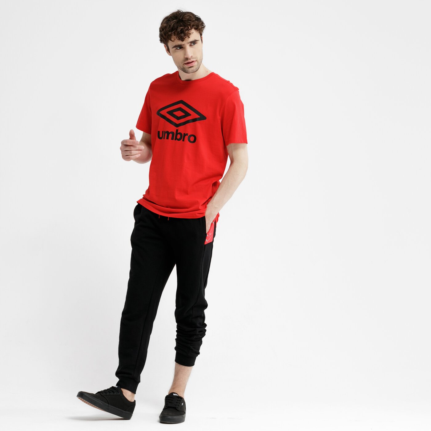 Koszulka męska UMBRO T-SHIRT SS FW LARGE LOGO 65352u-gsl kolor czerwony