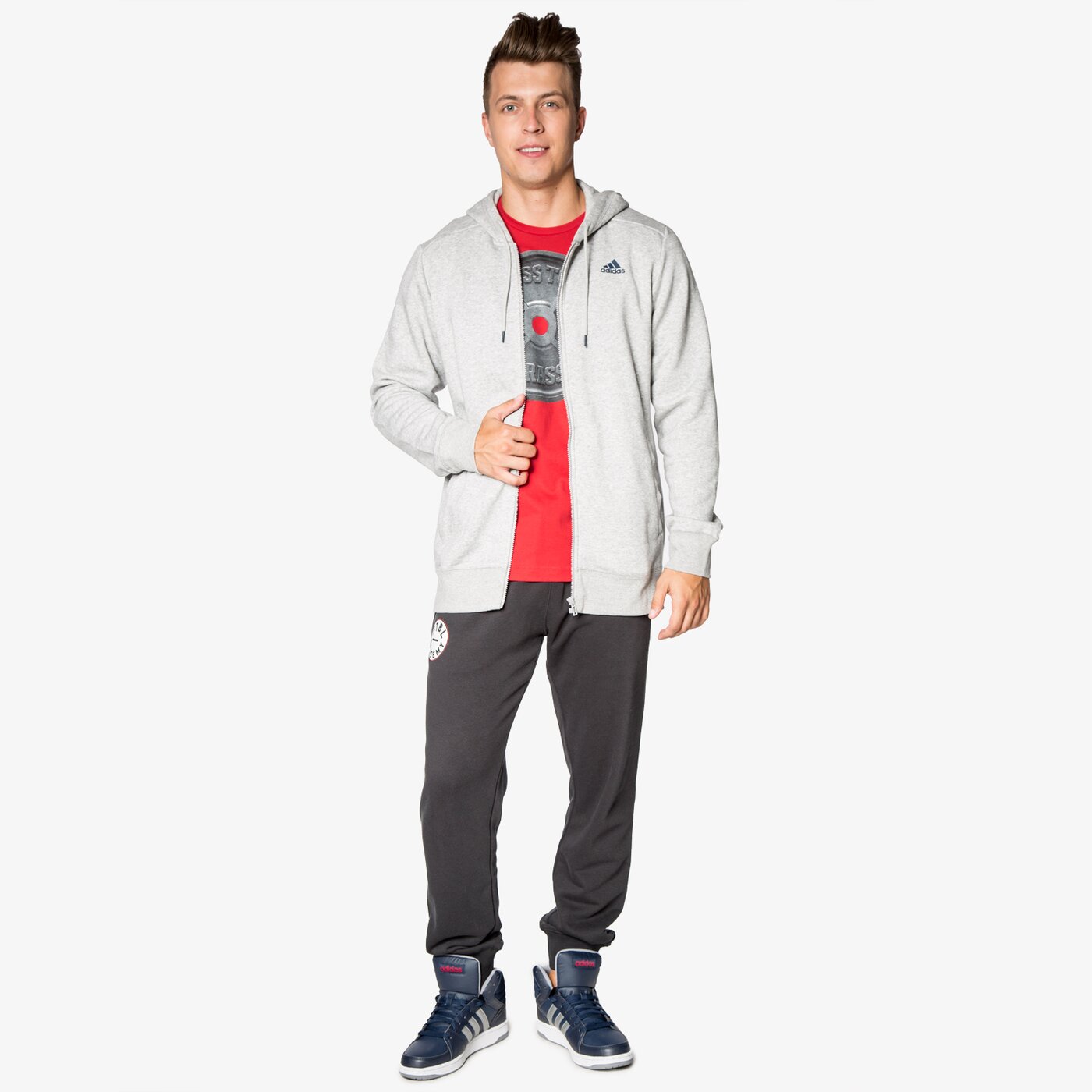 Koszulka męska ADIDAS T-SHIRT ASS TO GRASS ay6934 kolor czerwony