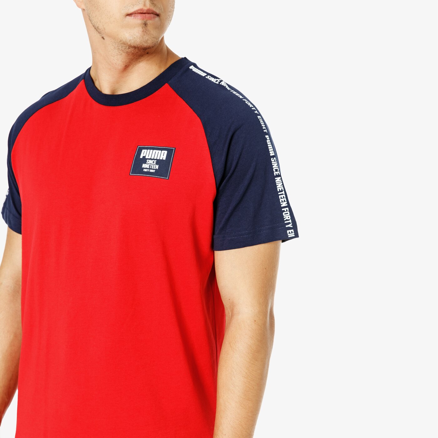 Koszulka męska PUMA T-SHIRT SS REBEL BLOCK RAGLAN 85239612 kolor czerwony