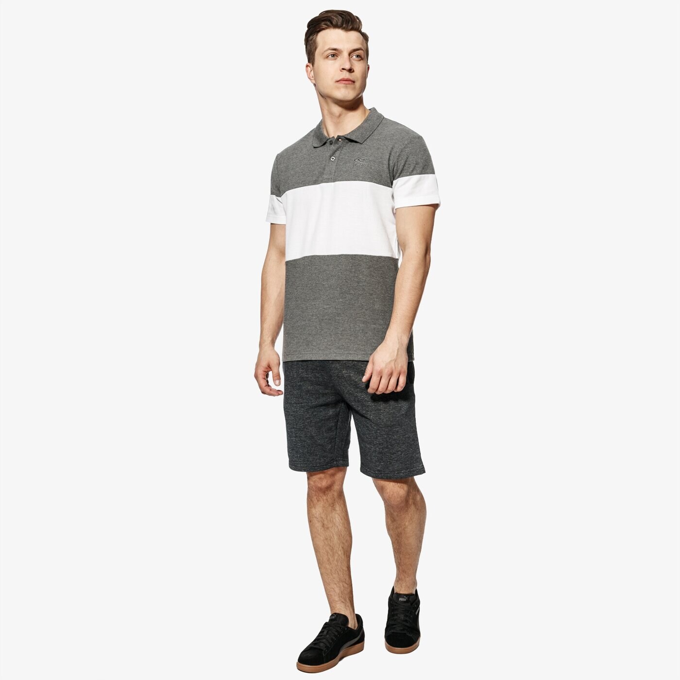 Koszulka polo męska UMBRO POLO BRUCE ul18pom05004 kolor szary