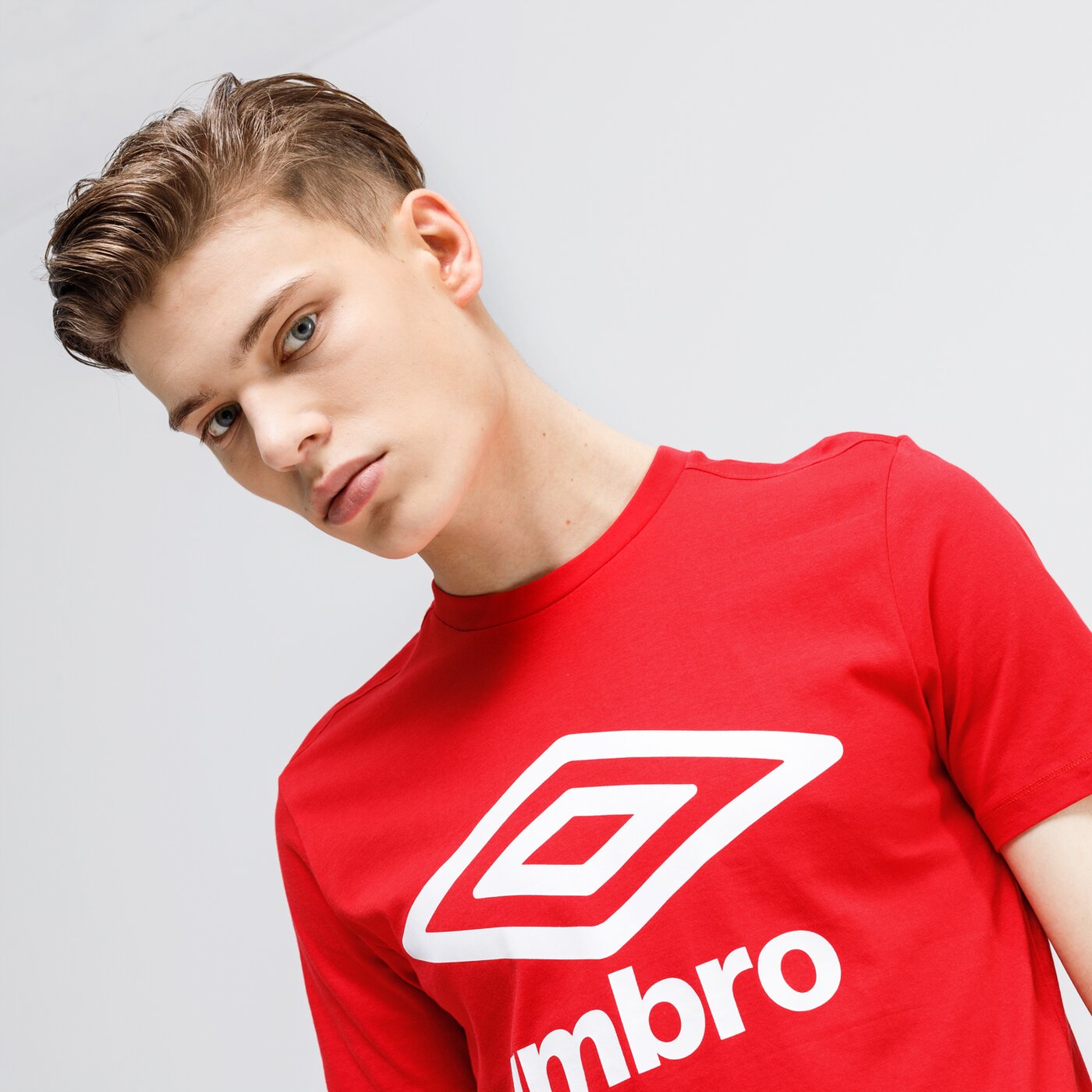 Koszulka męska UMBRO T-SHIRT FW LARGE LOGO COTTON 65352u-7ra kolor czerwony